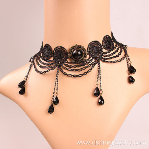 Fashion Crochet Necklace Black Lace Necklace Choker